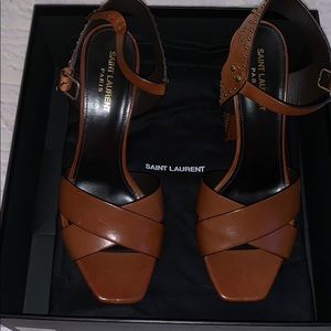 Saint  Laurent Farrah Studded Leather Platform